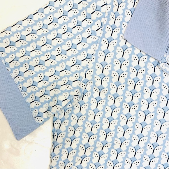 Maeve Anthropologie Women S Short Sleeve Polo Butterflies Pique Cotton Stretch - Picture 3 of 11